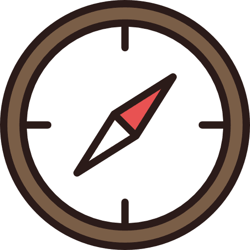 Compass maps and location technology tools and utensils icon