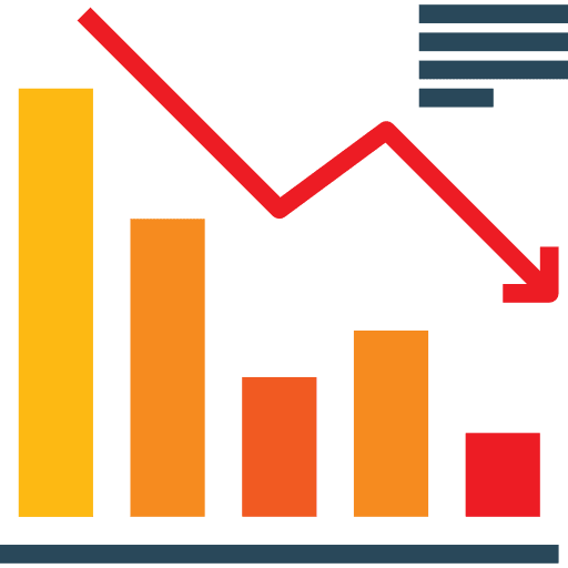 Chart business and finance reduction bars icon