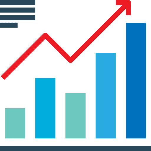 Graph increase graphic business and finance icon