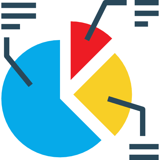 Pie chart business and finance marketing graphical icon