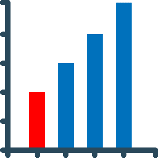 Diagram comparative graphic benefits icon