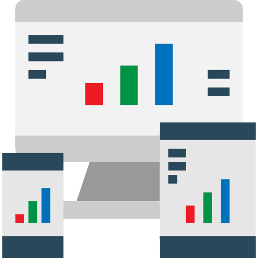 Monitor smartphone graphic stats icon