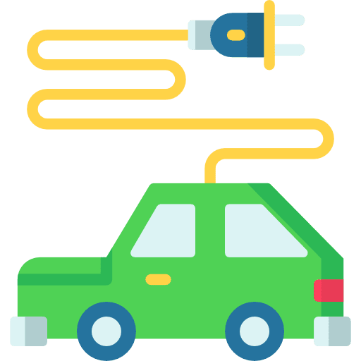 Electric car automobile ecology and environment hybrid icon