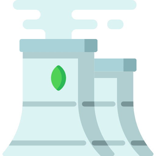 Nuclear nature cooling tower chimney icon