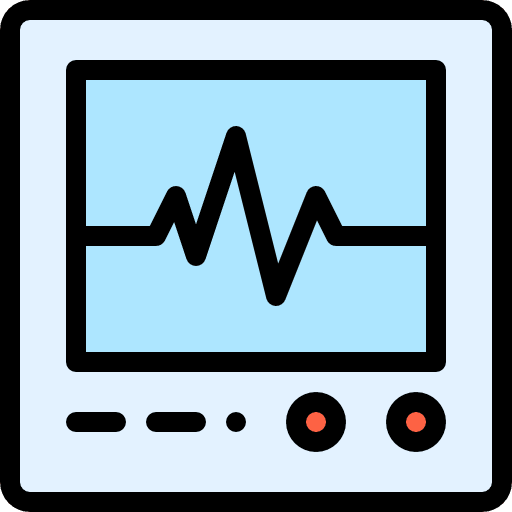 Electrocardiogram health clinic medical stats icon
