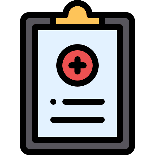 Medical history doctor list checking icon