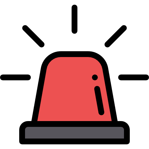 Siren alarm flashlight light icon