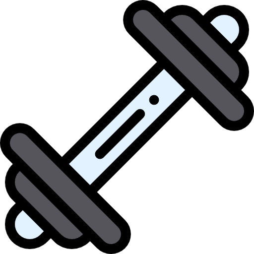 Barbell tools and utensils weighing exercise icon