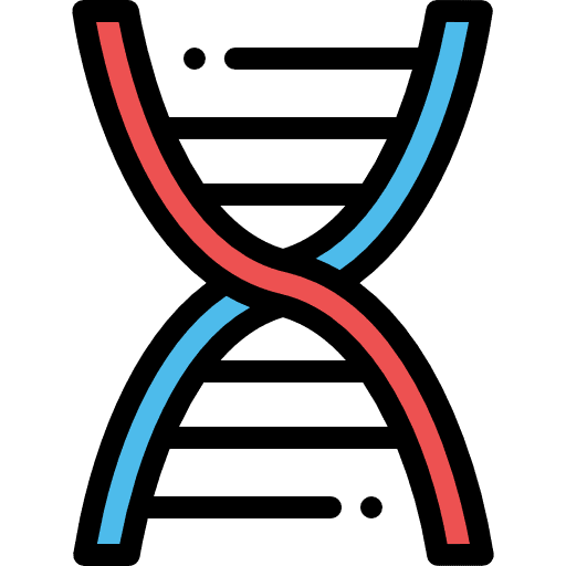 Dna biology science deoxyribonucleic acid icon