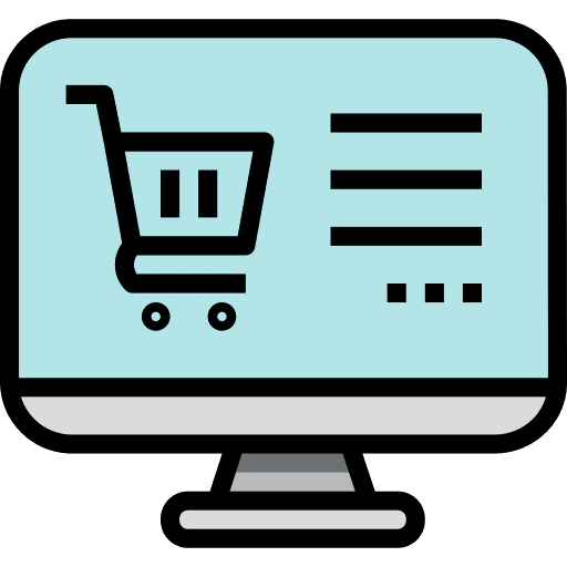 Online shop monitor screen marketing icon
