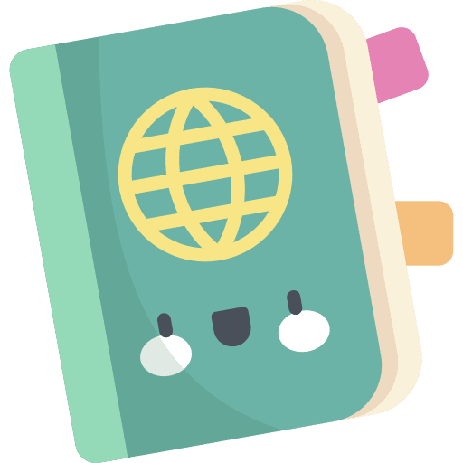 Passport identity passport document icon