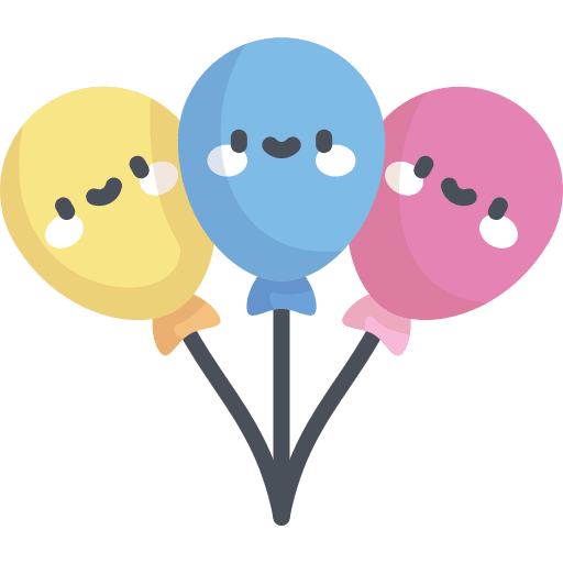 Balloons new year birthday celebration icon