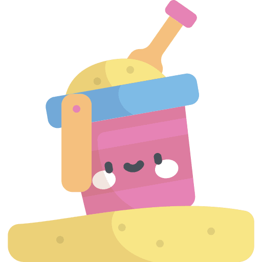 Sand bucket summertime beach shovel icon
