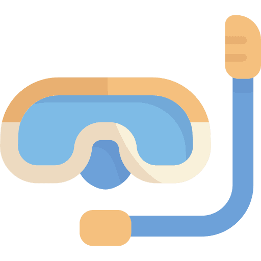 Snorkel travel dive mask icon