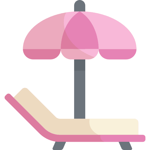 Sunbed beach sun umbrella summer icon