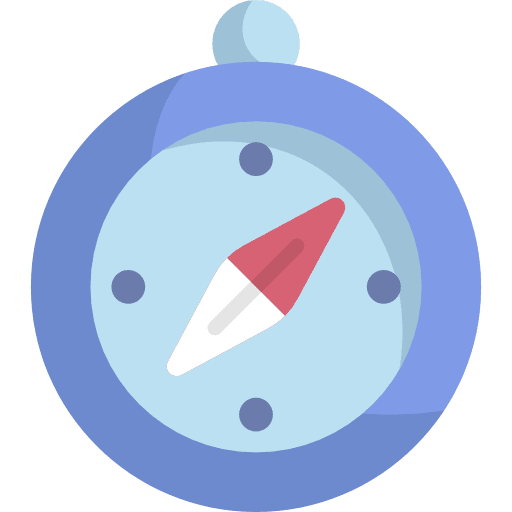 Explore direction compass maps and location icon