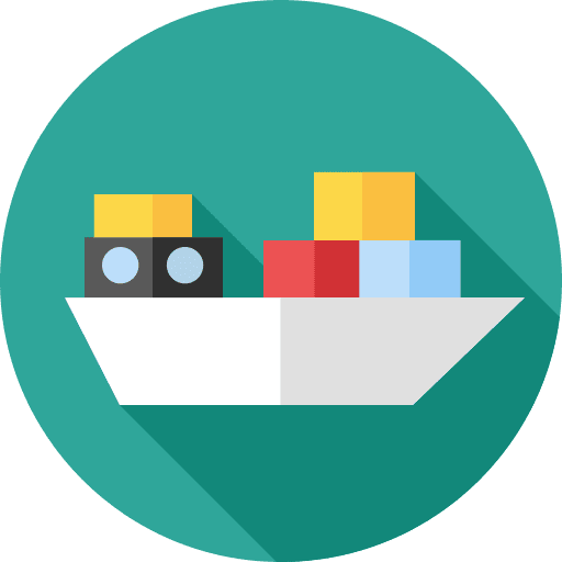 Cargo ship container ship delivery travel icon