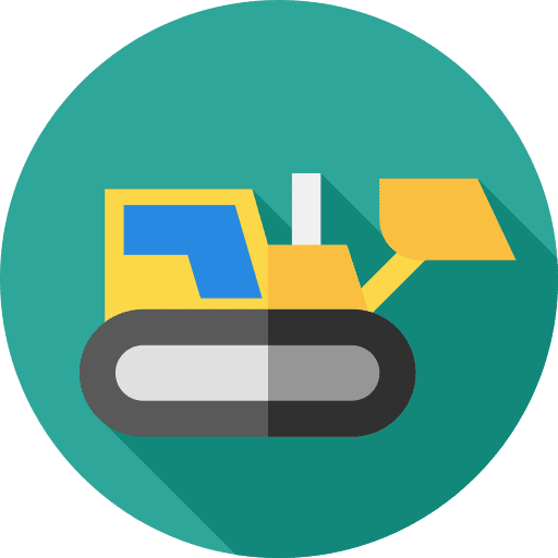 Excavator transportation construction bulldozer icon