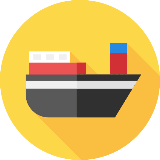 Ship transportation containers boat icon