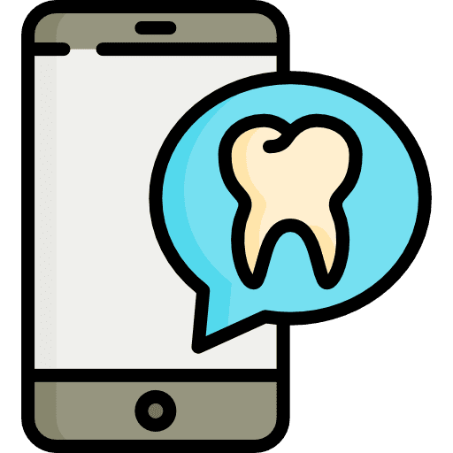 Mobile phone communications cellphone dental icon