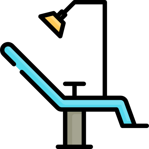 Dentist chair teeth furniture and household health care icon