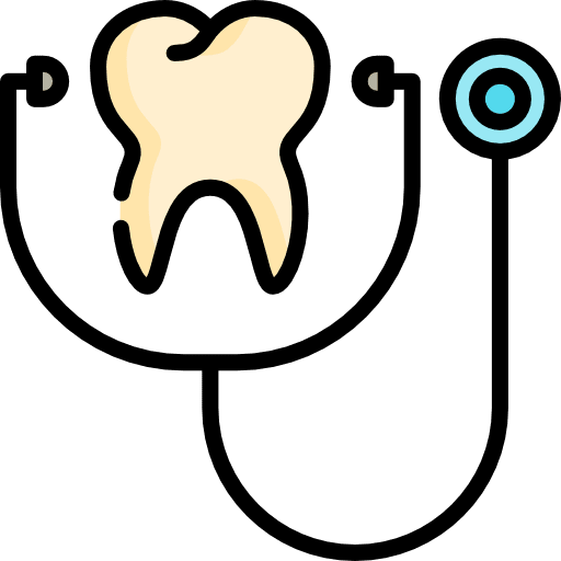 Stethoscope tooth health doctor icon
