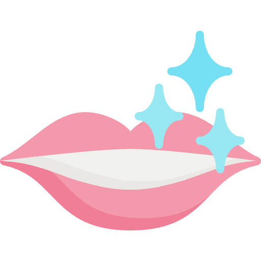 Smiling mouth lips teeth icon