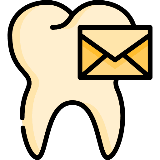 Tooth health care medical message icon