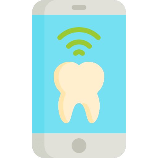 Mobile phone medical tooth healthcare and medical icon