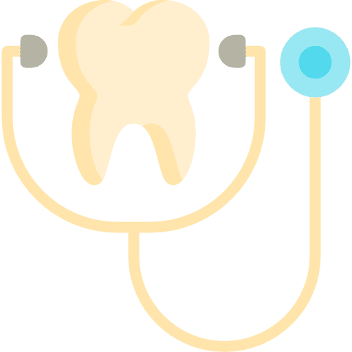 Stethoscope phonendoscope tooth healthcare and medical icon