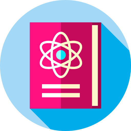 Science book atom atomic school icon