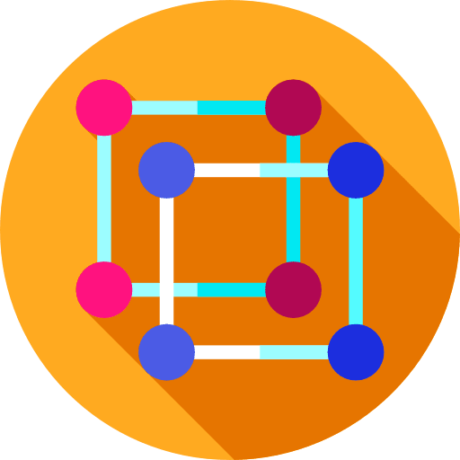 Cube segments molecule cubic icon