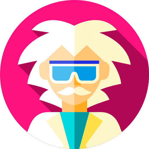Mad scientist healthcare and medical mad scientist goggles icon