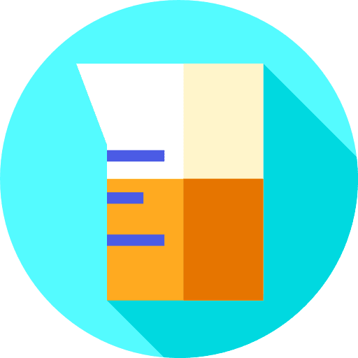Measuring glass chemical food and restaurant measuring glass icon