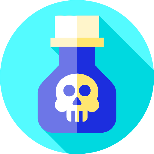 Poison danger skull symbol icon