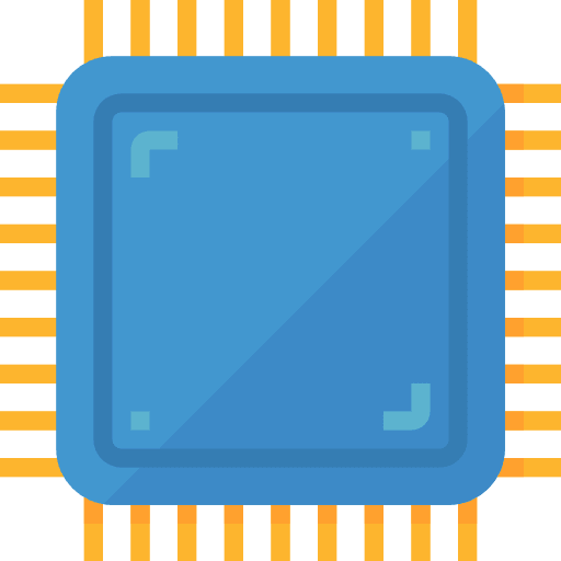 Processor chip processing electronic icon