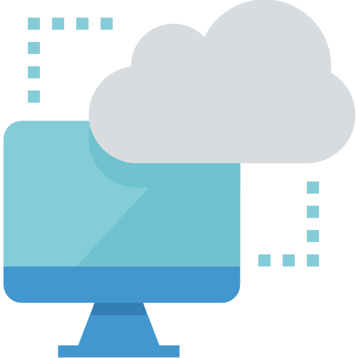 Hosting cloud storage computer technology icon