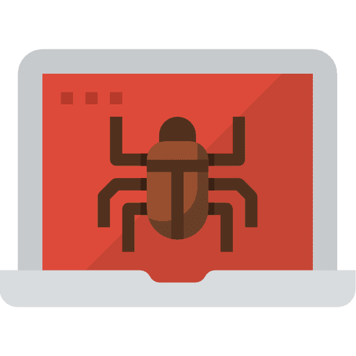 Bug monitor screen laptop icon