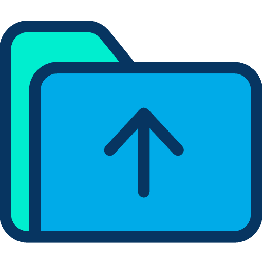 Folder upload office material storage icon