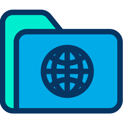 Folder worldwide internet wireless internet icon