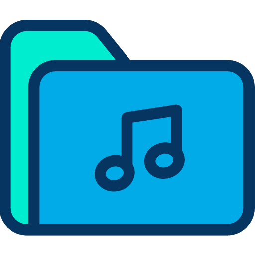 Folder music files and folders file storage icon