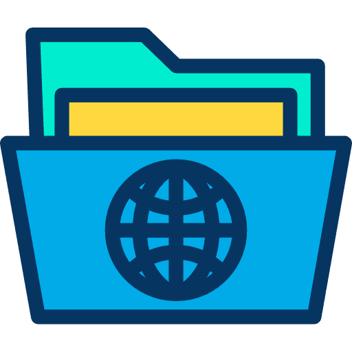 Folder multimedia signs earth globe icon