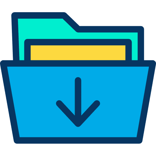 Folder files and folders download archive icon