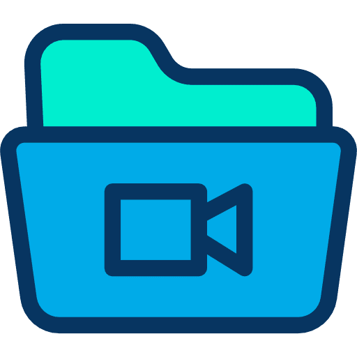Folder music and multimedia cinema storage icon
