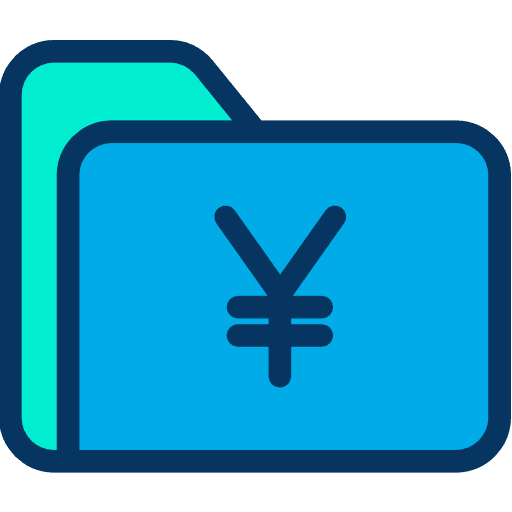 Folder office material yen storage icon