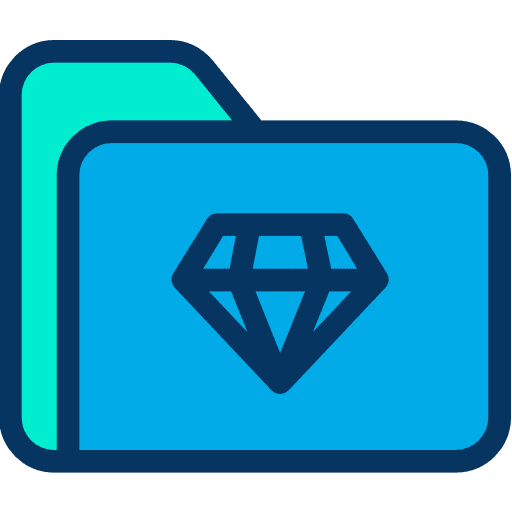 Folder data storage office material diamond icon