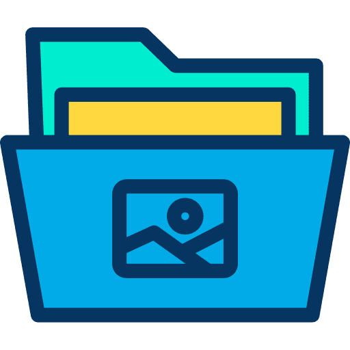 Folder data storage interface files and folders icon