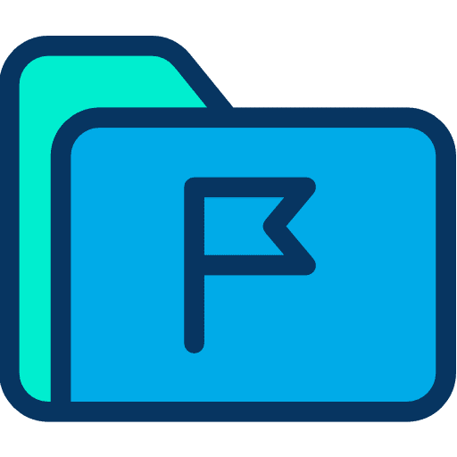Folder storage file storage flag icon