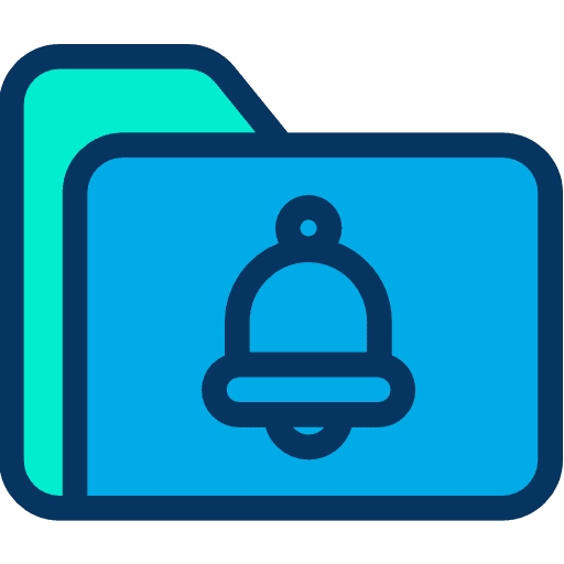 Folder notification data storage folder icon