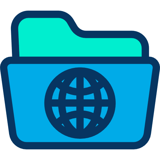 Folder internet multimedia earth grid icon